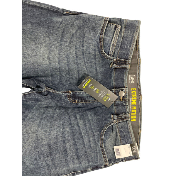 Lee Man Extreme Motion Straight Fit Jeans Dark Wash Stretch Denim Sz 36X30 - New
