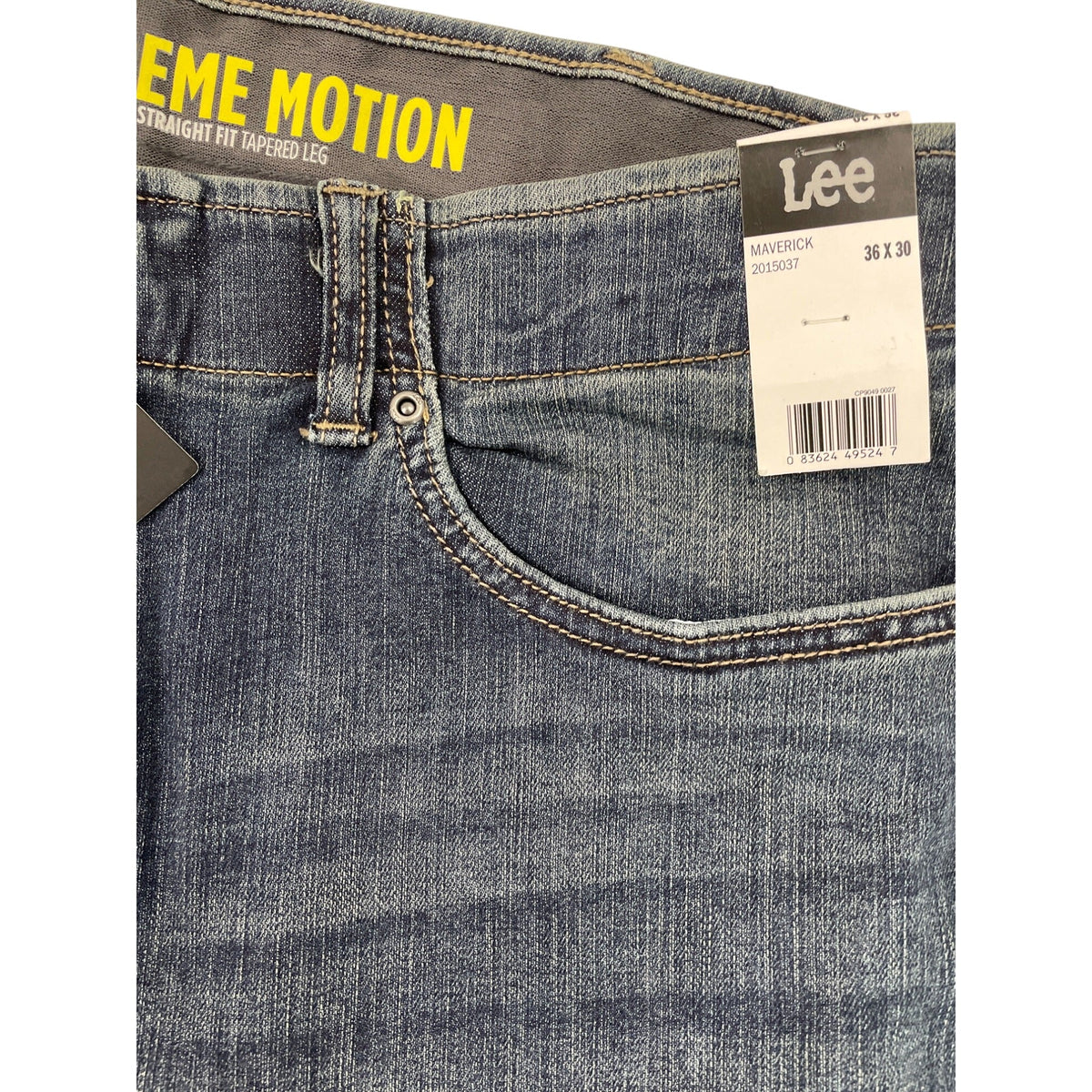 Lee Man Extreme Motion Straight Fit Jeans Dark Wash Stretch Denim Sz 36X30 - New