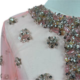 Women's Pink Sheer & Embellished Tunic Dress With Beading & Gems Sz 10
