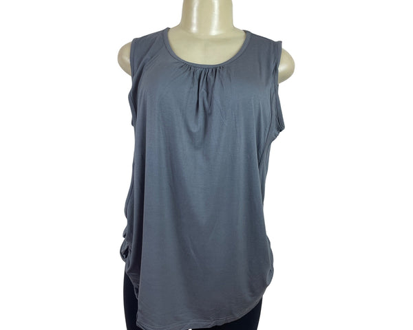 Smallshow Maternity Sleeveless Side Ruched Tank Top Gray Sz L - New