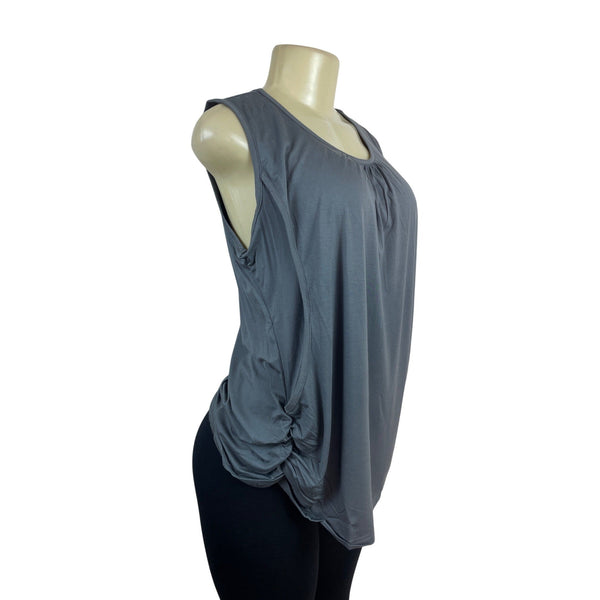 Smallshow Maternity Sleeveless Side Ruched Tank Top Gray Sz L - New