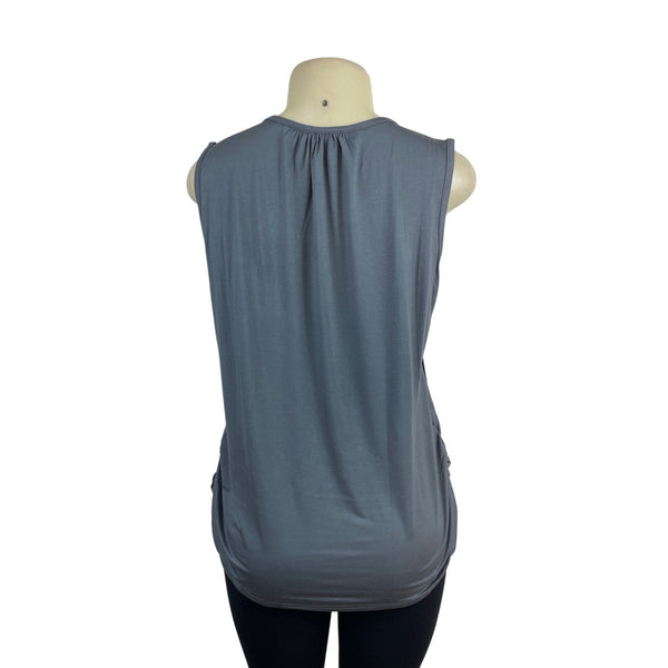 Smallshow Maternity Sleeveless Side Ruched Tank Top Gray Sz L - New