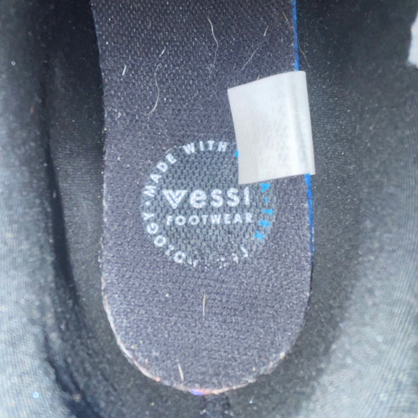 Vessi Women’s Black & White Knit Cityscape Slip-On Dyma-Tex Walking Shoes Size 8