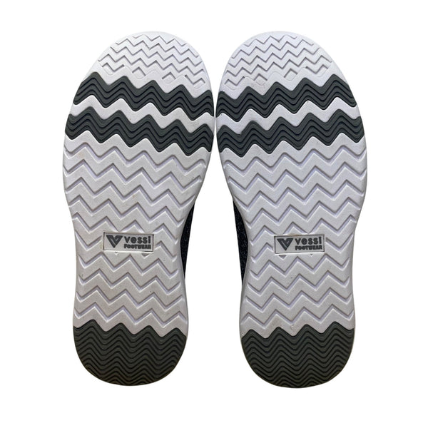 Vessi Women’s Black & White Knit Cityscape Slip-On Dyma-Tex Walking Shoes Size 8