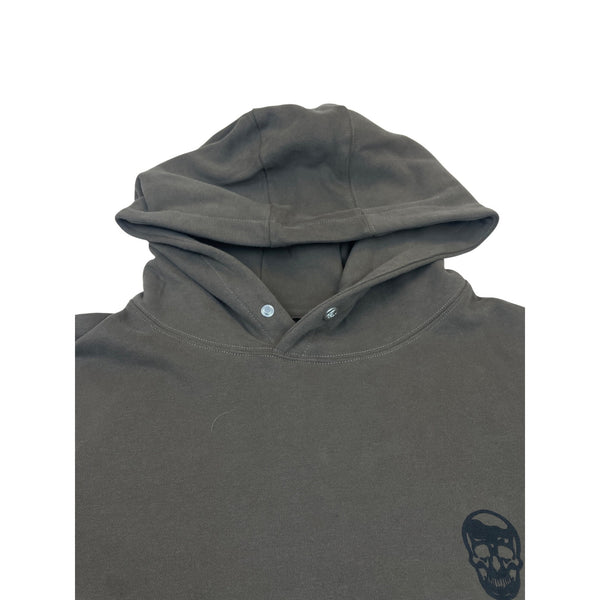 Gymreapers Dark Gray Mens Hoodie With Skull Logo Long Sleeve Sz XL - New