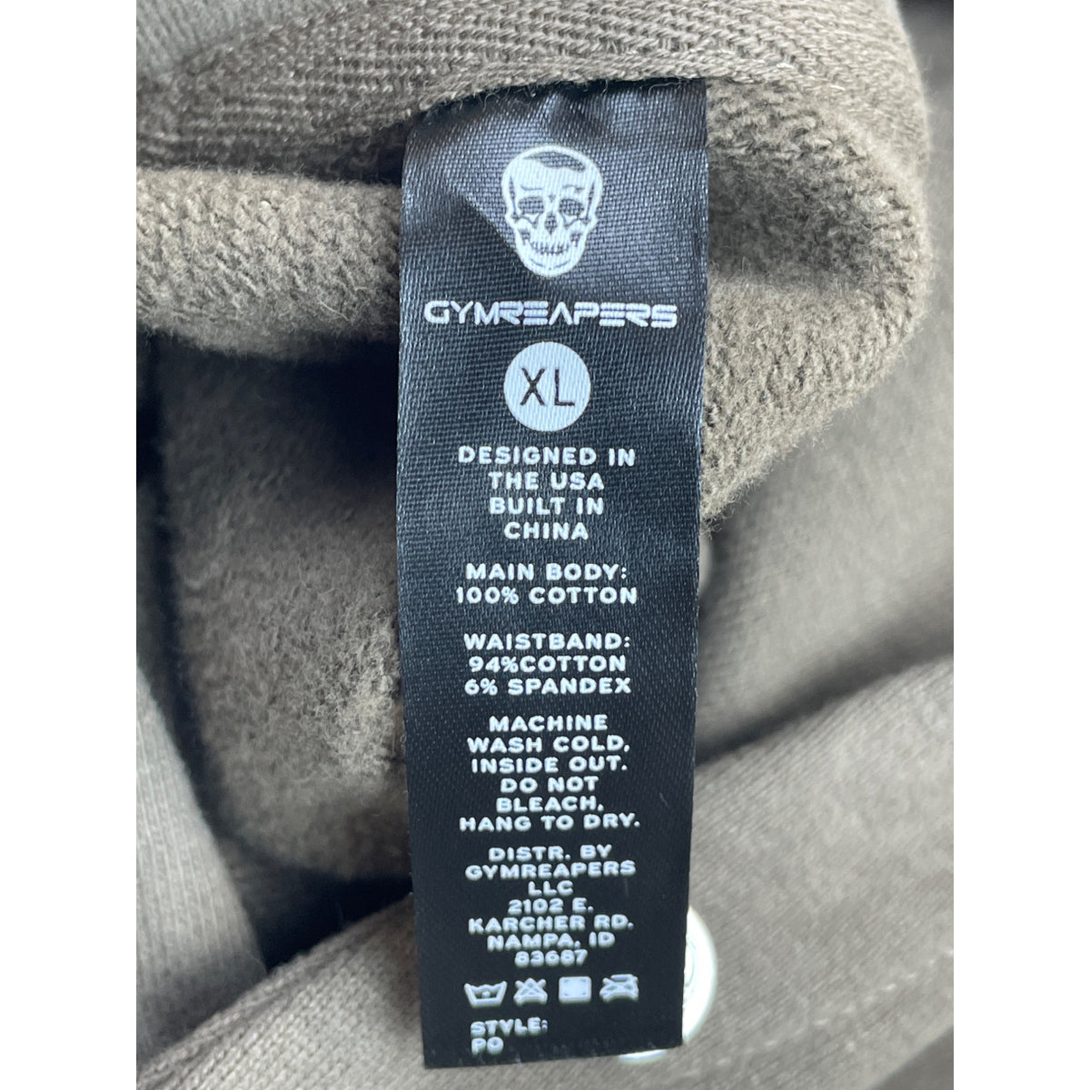 Gymreapers Dark Gray Mens Hoodie With Skull Logo Long Sleeve Sz XL - New