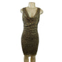 Max Studio Sequin Cocktail Dress Gold & Black Cowl Neck Sleeveless Bodycon Sz M
