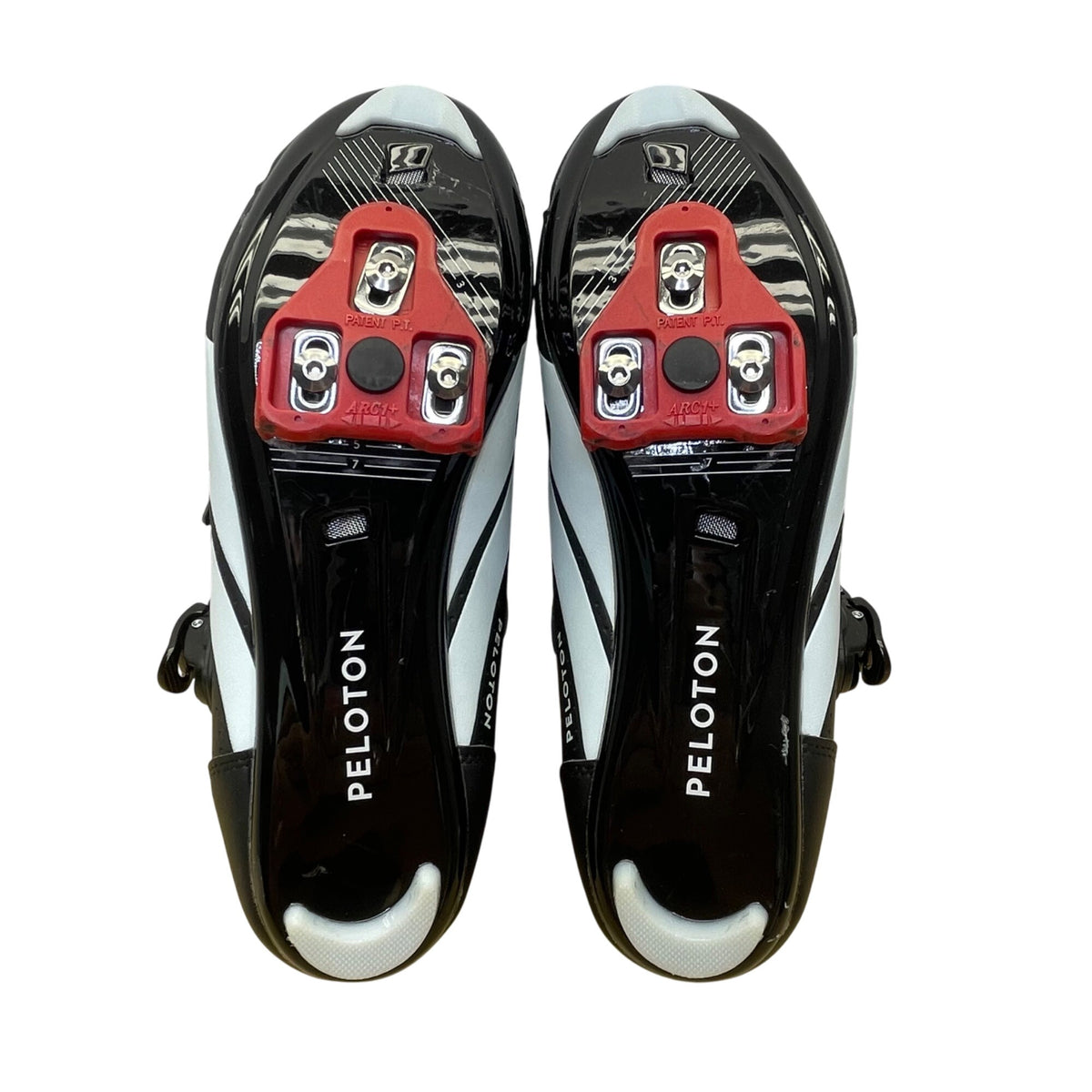 Peloton Black & Red Cycling Shoes With Adhesive & Buckle Closure Size M10.5/W12