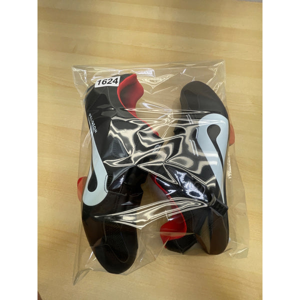 Peloton Black & Red Cycling Shoes With Adhesive & Buckle Closure Size M10.5/W12