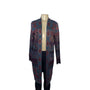 Chicos Open Front Longline Cardigan Jacket Multicolor Patterned Size 0