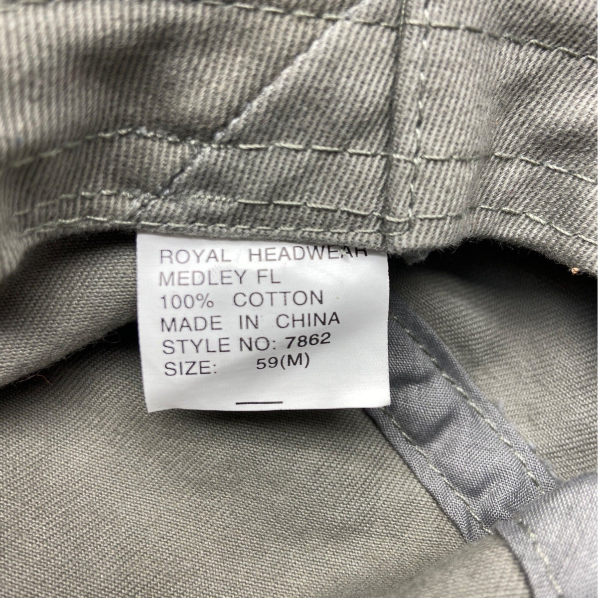 Royal Headware Frayed Edge Gray Black Bucket Hat Boonie Pocket Detail Sz 59 M