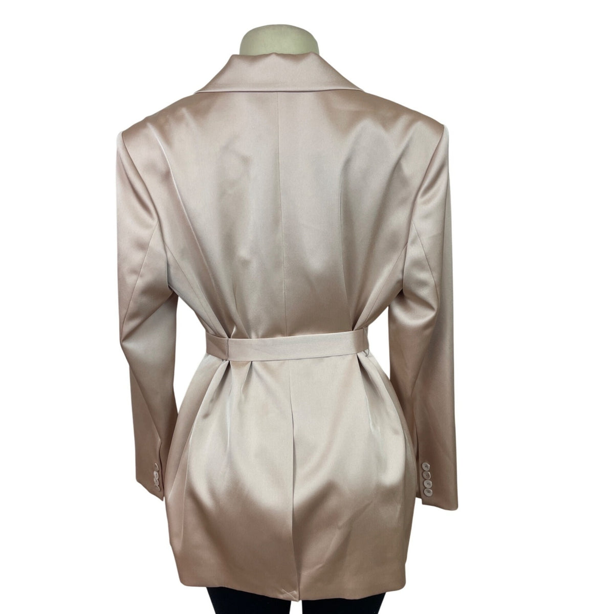 BCBG Maxazria Women Belted Blazer Coat Pink Long Sleeve Slim Fit Size L - New