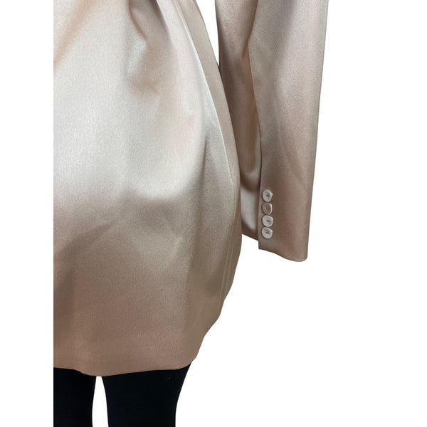 BCBG Maxazria Women Belted Blazer Coat Pink Long Sleeve Slim Fit Size L - New
