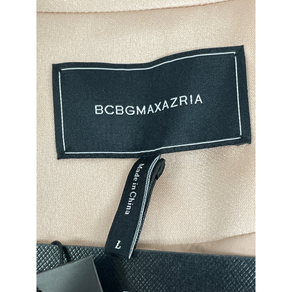 BCBG Maxazria Women Belted Blazer Coat Pink Long Sleeve Slim Fit Size L - New