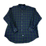 Ralph Lauren Mens Green/Blue Cotton Plaid Long Sleeve Button-Down Shirt Size L