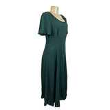 Vintage 80s 90s Caren Desirée Company Women's Green Blousson Dress Sz 10
