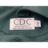 Vintage 80s 90s Caren Desirée Company Women's Green Blousson Dress Sz 10