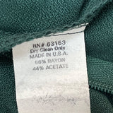 Vintage 80s 90s Caren Desirée Company Women's Green Blousson Dress Sz 10