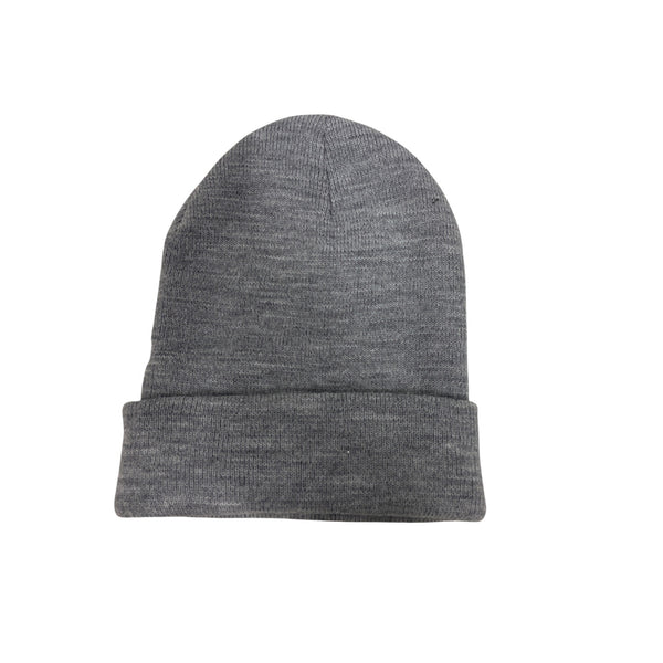 Gray Unisex Stretchable Knit Beanie Hat Soft Acrylic Lightweight Foldable Design Fits OS