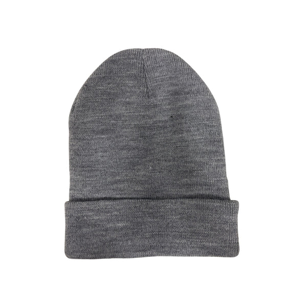 Gray Unisex Stretchable Knit Beanie Hat Soft Acrylic Lightweight Foldable Design Fits OS