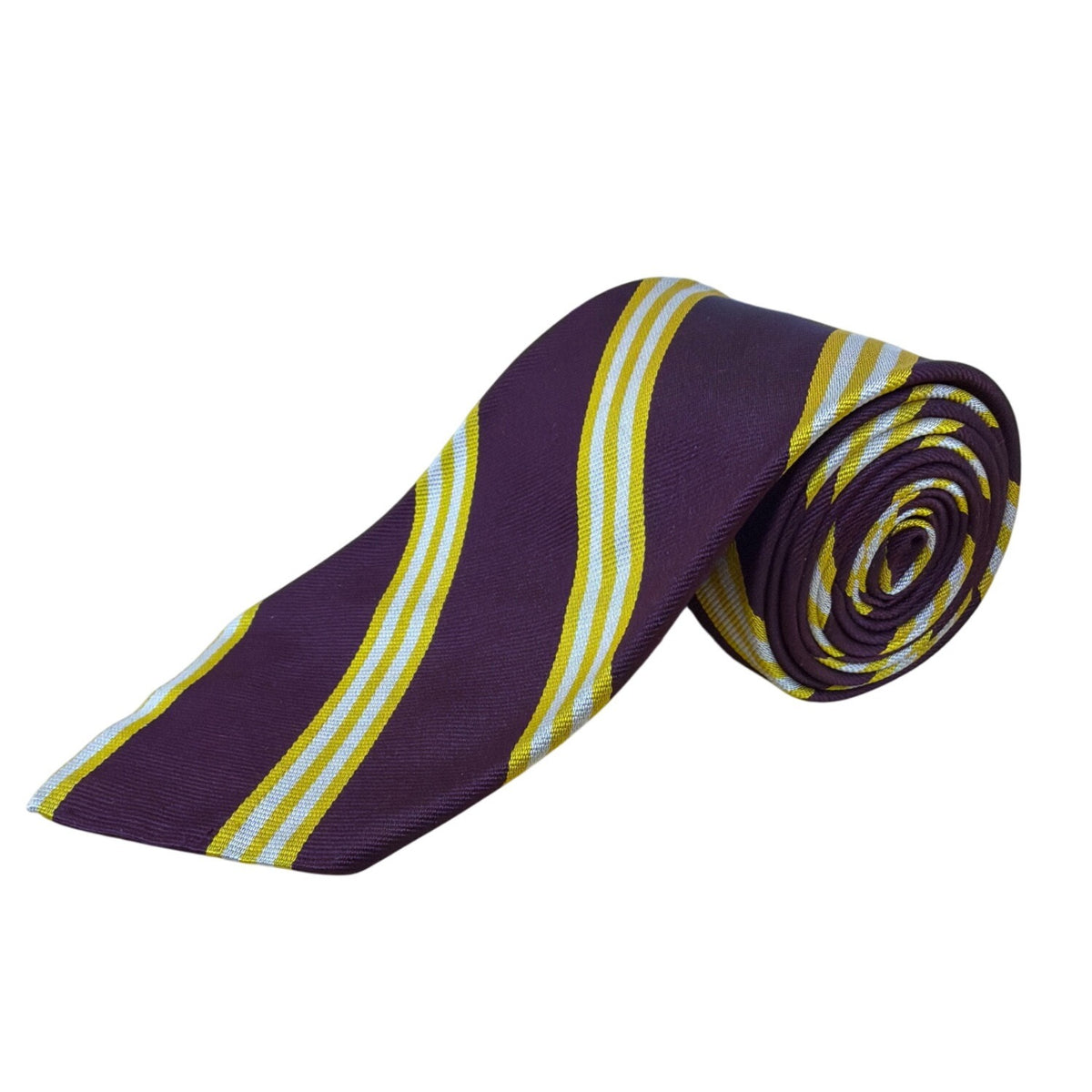Vintage Brooks Brothers Purple Silk Striped Tie With Yellow & White Accents