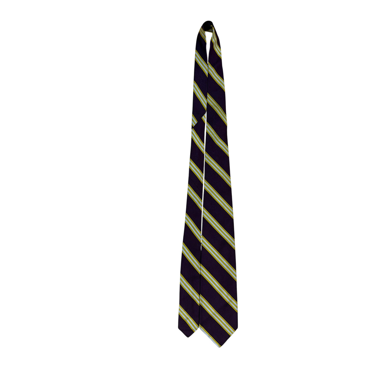 Vintage Brooks Brothers Purple Silk Striped Tie With Yellow & White Accents