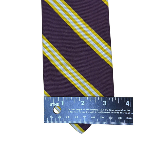Vintage Brooks Brothers Purple Silk Striped Tie With Yellow & White Accents
