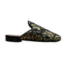 Kaanas Womens Black & Gold Brocade Embroidered Slip-On Mules Size 8