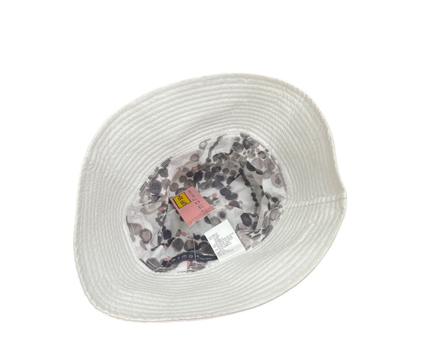 Betmar Womens White Cotton Bucket Sun Hat With Ruffle Trim And UPF 50+ Protection