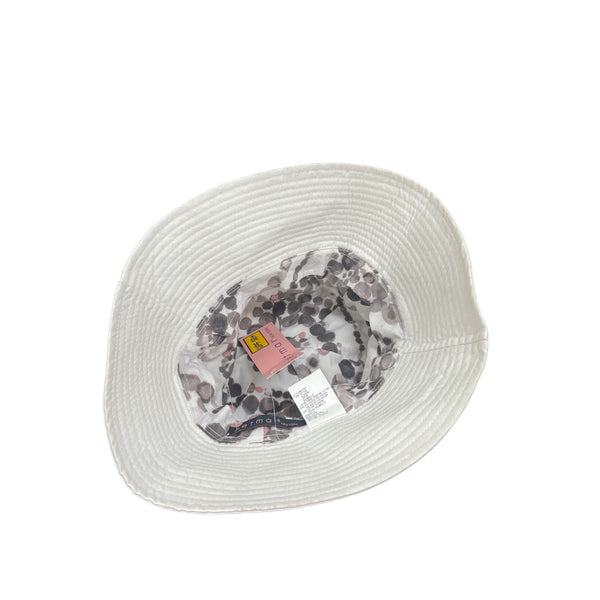 Betmar Womens White Cotton Bucket Sun Hat With Ruffle Trim And UPF 50+ Protection