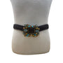 Handcrafted Brown Braided Leather Belt With Gemstone Embellished Buckle For Women