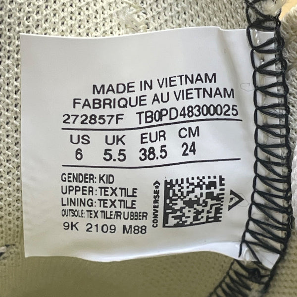 Converse Kids Black & White Canvas Lace-Up Low-Top All Star Sneakers Size 6-New