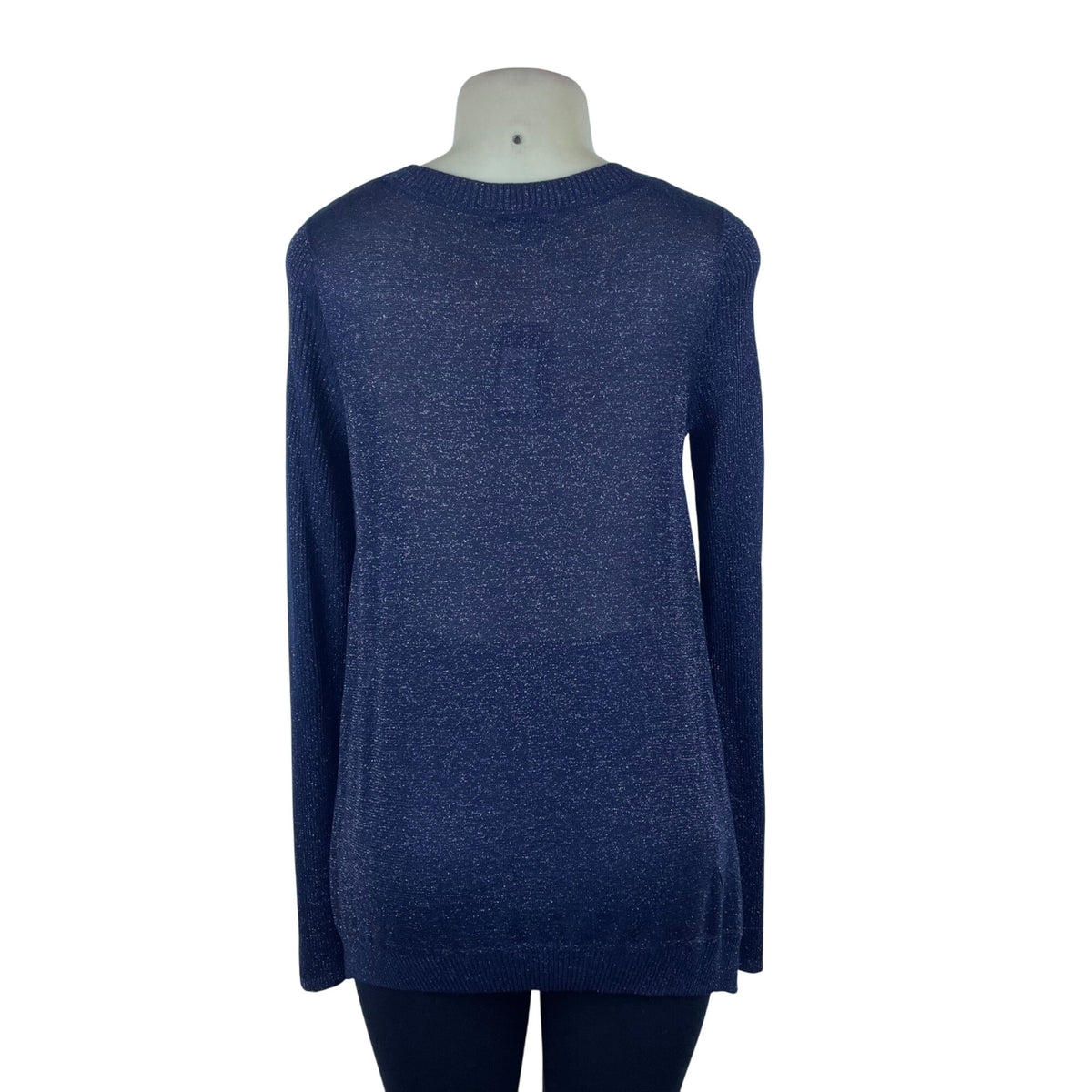 Verve Amí Women's Navy Sparkle Long-Sleeve Asymmetrical muy Size M - New