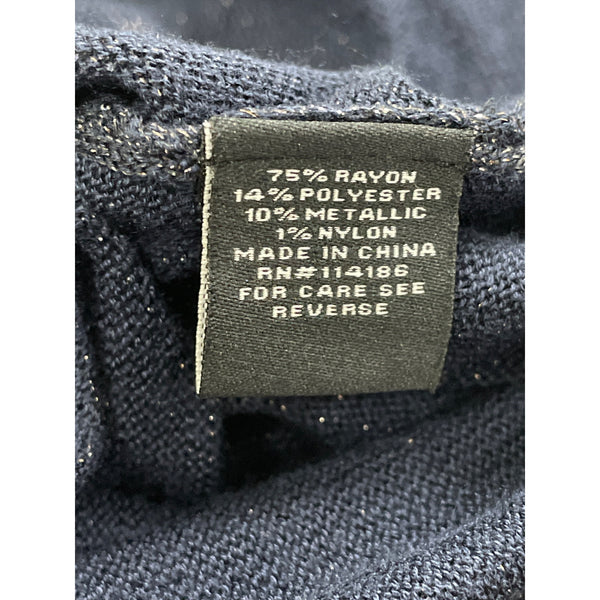 Verve Amí Women's Navy Sparkle Long-Sleeve Asymmetrical muy Size M - New