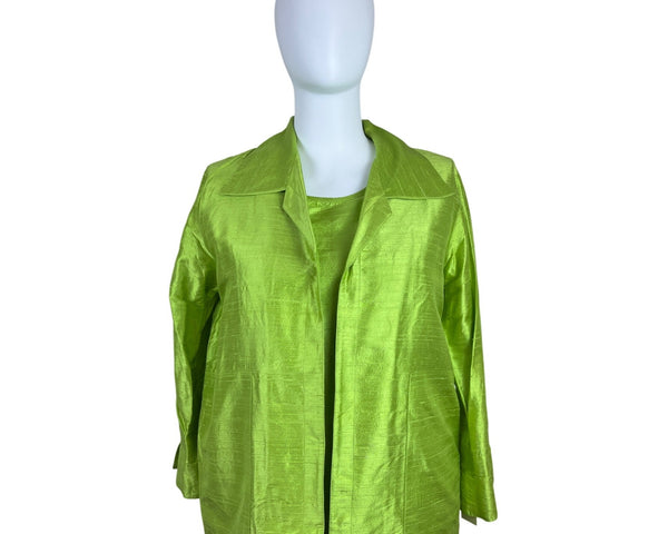 Caroline Rose Green Women’s Silk Tank Top & Jacket Two-Piece Outfit Sz 1X