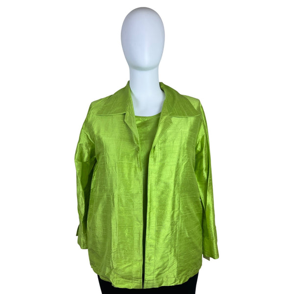 Caroline Rose Green Women’s Silk Tank Top & Jacket Two-Piece Outfit Sz 1X