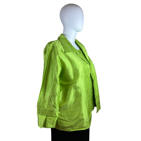 Caroline Rose Green Women’s Silk Tank Top & Jacket Two-Piece Outfit Sz 1X