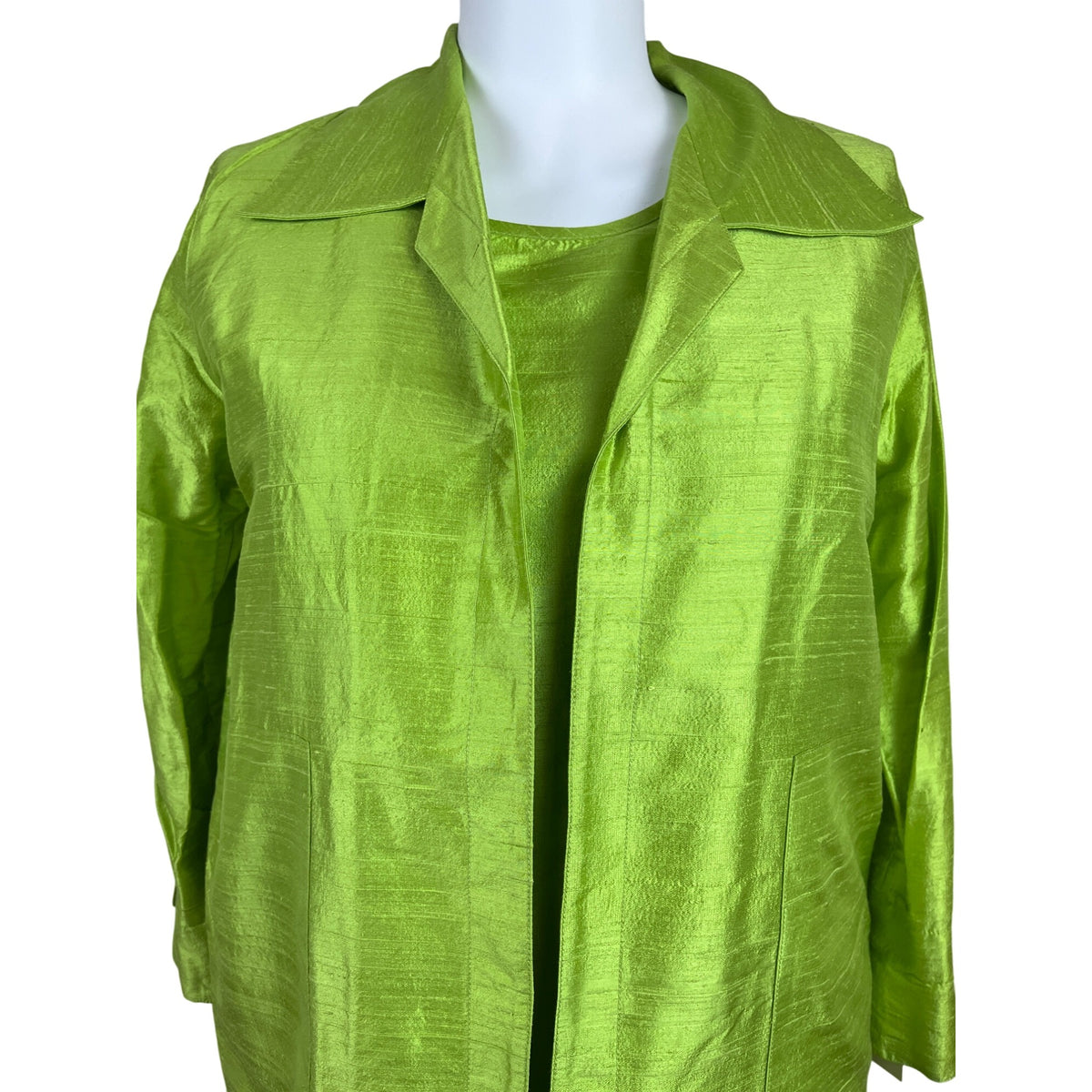 Caroline Rose Green Women’s Silk Tank Top & Jacket Two-Piece Outfit Sz 1X