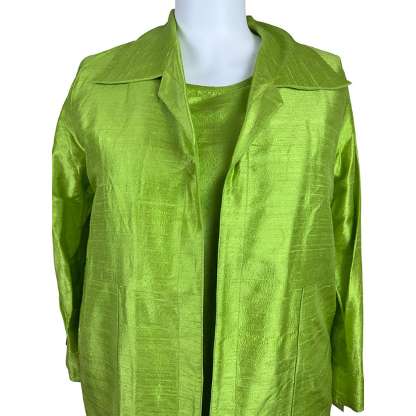 Caroline Rose Green Women’s Silk Tank Top & Jacket Two-Piece Outfit Sz 1X