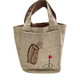 Palmer Smith Beige Canvas Tote Bag With Embroidered Golf Design