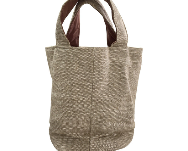 Palmer Smith Beige Canvas Tote Bag With Embroidered Golf Design
