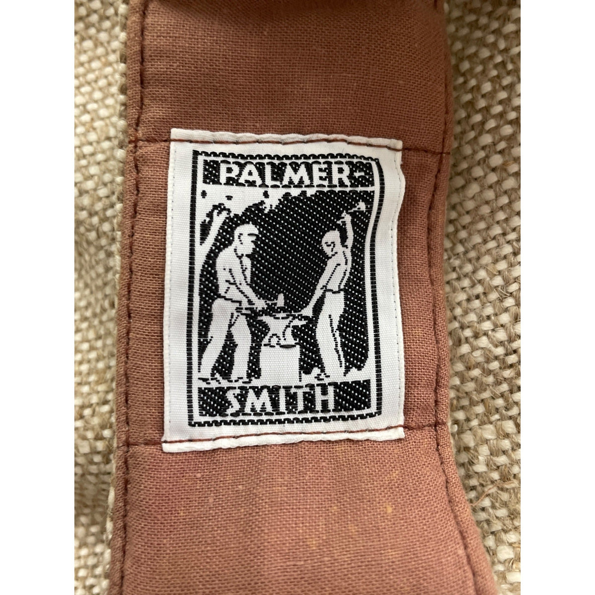Palmer Smith Beige Canvas Tote Bag With Embroidered Golf Design