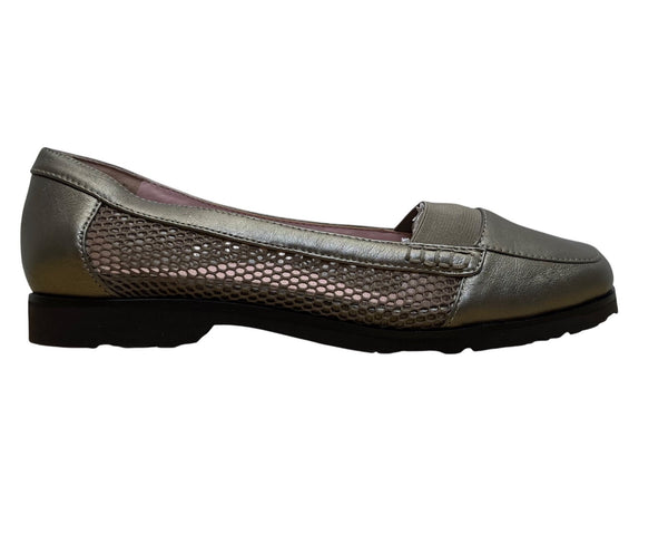 Taryn Rose Women’s Quartz-Metallic Leather Jac Slip-On Loafers Size 10M
