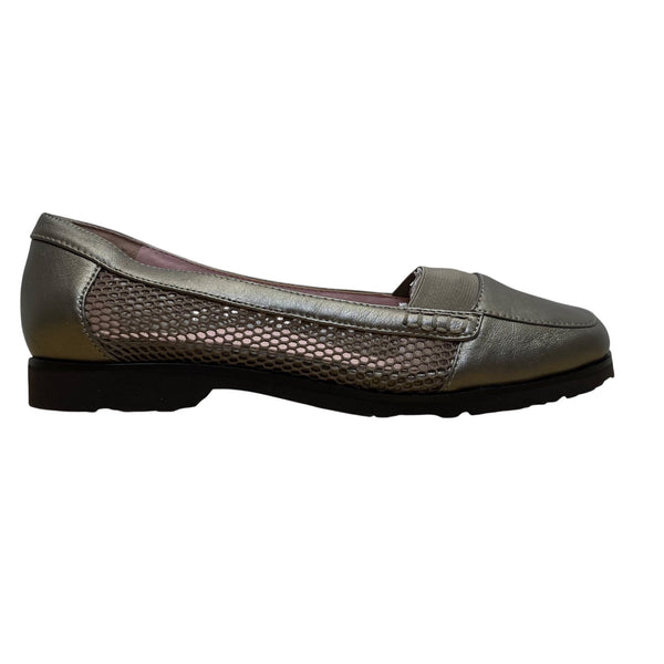 Taryn Rose Women’s Quartz-Metallic Leather Jac Slip-On Loafers Size 10M