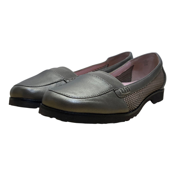 Taryn Rose Women’s Quartz-Metallic Leather Jac Slip-On Loafers Size 10M