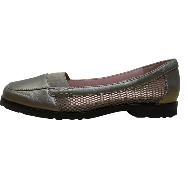 Taryn Rose Women’s Quartz-Metallic Leather Jac Slip-On Loafers Size 10M