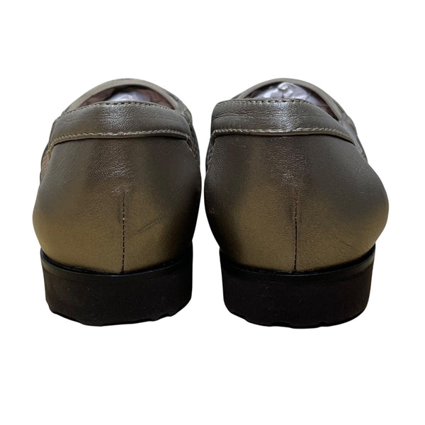 Taryn Rose Women’s Quartz-Metallic Leather Jac Slip-On Loafers Size 10M