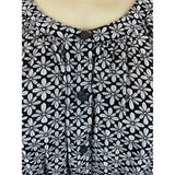 Loft Womens Black & White Floral Print Blouse With Button Front Size L- New