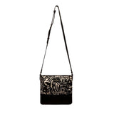 Kate Spade New York Black & White Palm Prin Adjustable Strap Crossbody Bag Sz M