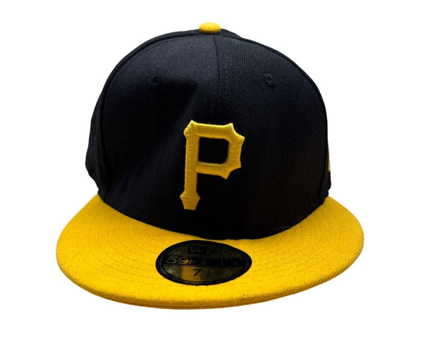 New Era Pittsburgh Pirates 59Fifty Fitted Cap Black & Yellow Size 7 1/2 MLB Hat